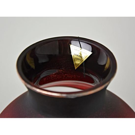 Studio Miracle: Váza rudá, 37,5 cm, ruční dekorace Vlasta Voborníková