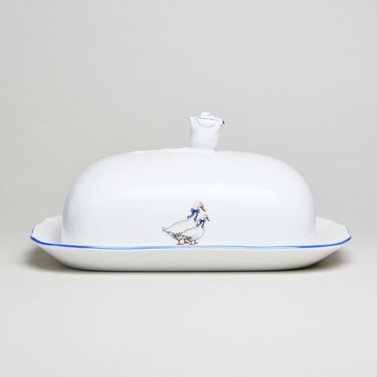 Máslenka hranatá velká - komplet dvoudílná 0,250 kg, Český porcelán a.s., husy