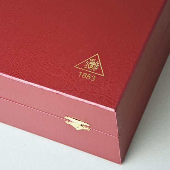 Souprava Šálek 200 ml a podšálek čajový, 2ks. Opera kobaltová modř + zlato, Dárkové balení, Český porcelán a.s. (Royal Dux Bohemia)