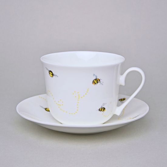 Bees: Cup 420 ml plus saucer breakfast, Roy Kirkham fien bone china