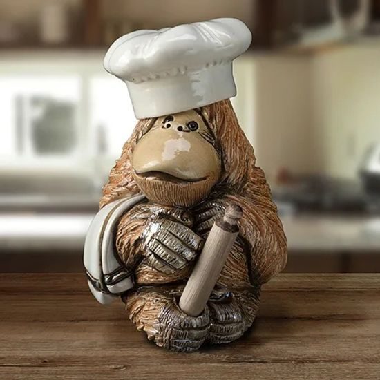 De Rosa - Chef Orangutan, 6 x 6 x 10 cm, Ceramic figure, De Rosa Montevideo