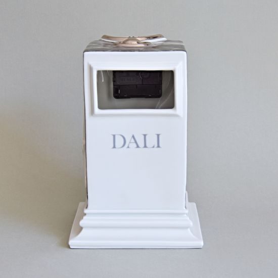 Dali Clock, Black Marble, 14 x 14 x 20,7 cm, White + Print + Platinum, Clocks Royal Dux Bohemia