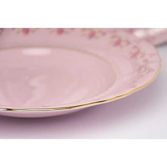 Talířová souprava pro 6 osob Sonáta dekor 158, Leander, růžový porcelán