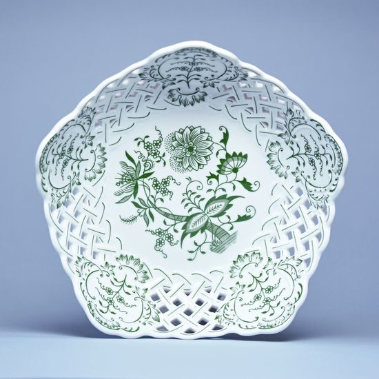 Bowl pentagonal perforated 19 cm, Original Green Onion pattern