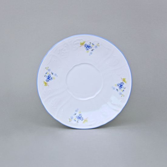 Podšálek 17,5 cm, Thun 1794, karlovarský porcelán, BERNADOTTE pomněnka