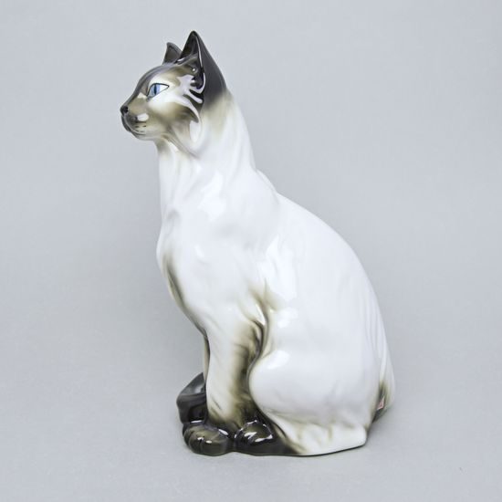 Cat 22,5 x 17 x 34 cm, Porcelain Figures Duchcov