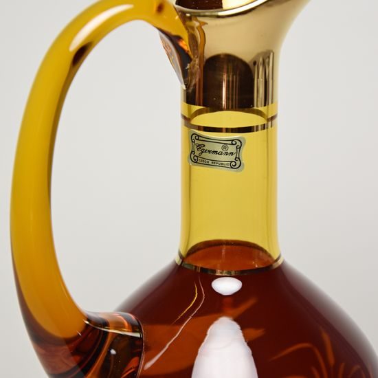 Egermann: Liqueur Set Amber Yellow Stain - Duck, h: 29 cm, 7 pieces