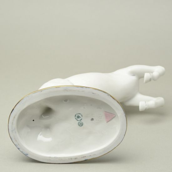 Kůň Napoleon 30 cm, pastel + isis, Porcelánové figurky zvířat Duchcov (2.j.)