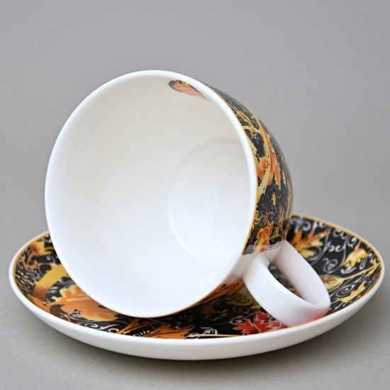 Cup Jumbo 470 ml + saucer 17 cm, William Morris, Cray floral, porcelain Duo Gifts