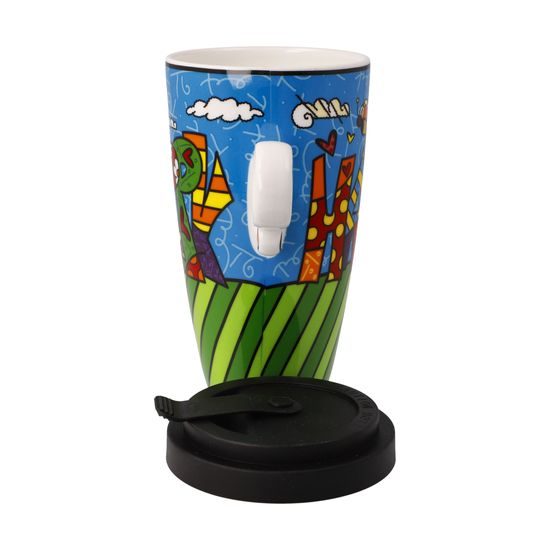 Mug with lid Romero Britto - Happy, 0,5 l, Fine Bone China, Goebel