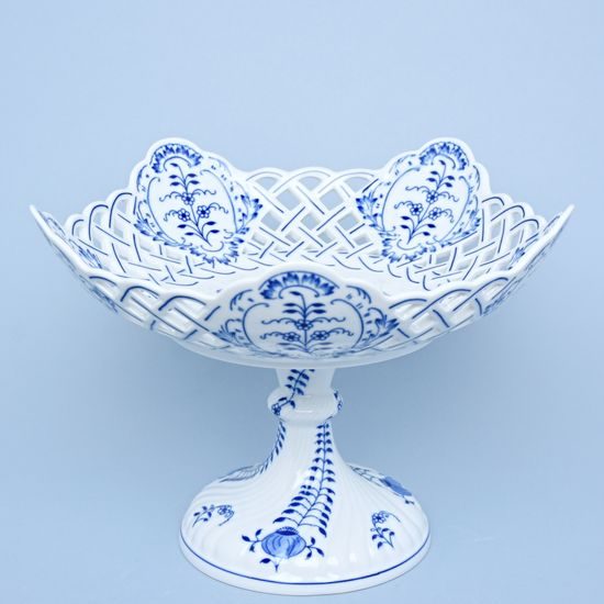 Dish on stand tall 28 cm, Original Blue Onion Pattern, QII