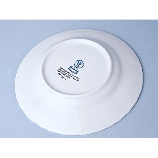 Annual plate 2018, wall, 18 cm, relief, Original Blue Onion Pattern