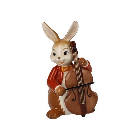 Rabbit figurine Happy Bassist 4.5 / 4 / 8cm, stoneware, Goebel