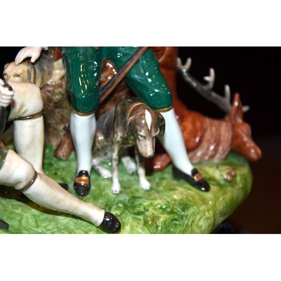 Snídaně lovců 25 cm, Porcelánové figurky Unterweissbacher