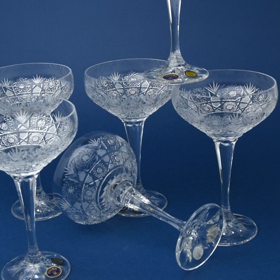 Sada 6 pohárků na šampaňské, brus Maia, Bohemia Crystal