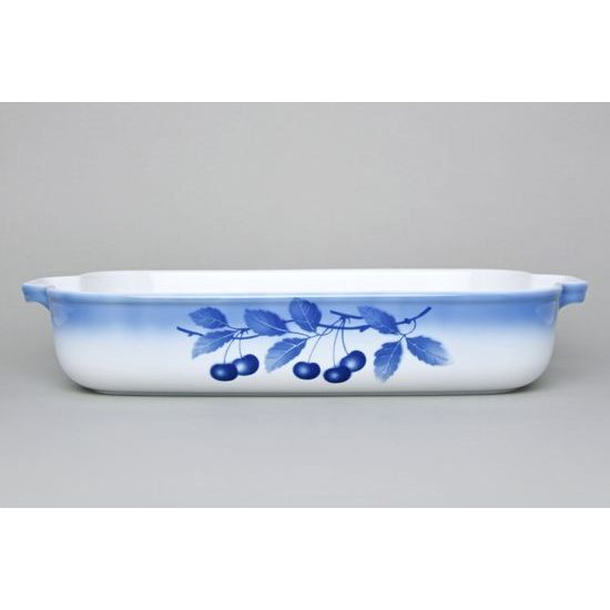 Mísa zapékací s uchy velká 7 x 39,8 x 24,6 cm, Thun 1794, karlovarský porcelán, BLUE CHERRY