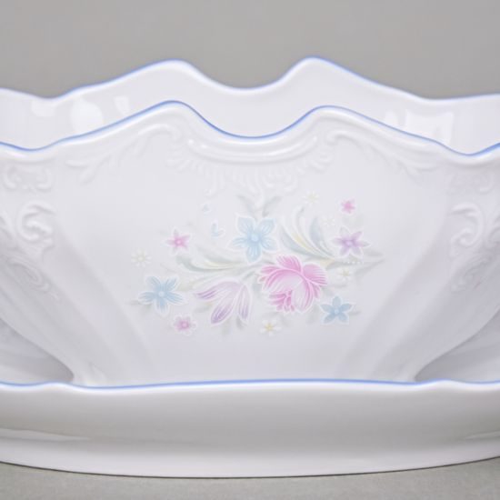 Sauce boat 500 ml, Thun 1794 Carlsbad porcelain, BERNADOTTE blue-pink flowers