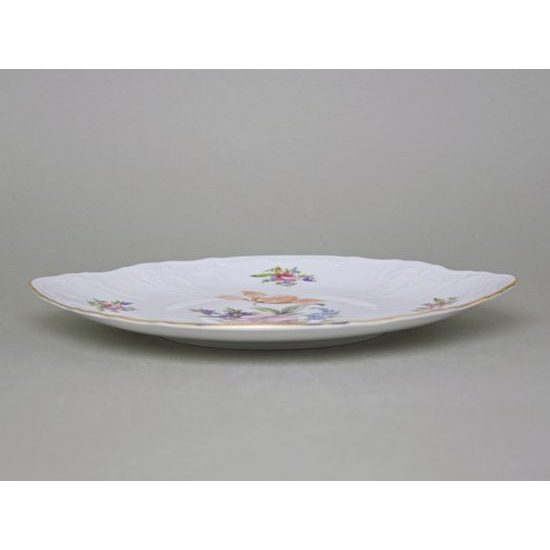 Cake plate 27 cm, Thun 1794 Carlsbad porcelain, BERNADOTTE Meissen Rose