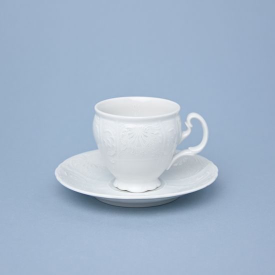 Frost no line: Coffee cup  plus  saucer 150 ml / 14 cm, Thun 1794 Carlsbad porcelain, Bernadotte