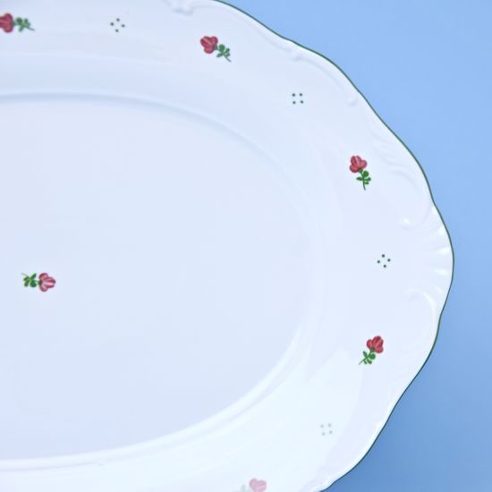 Dish oval 36 cm, Verona red flowers + green, G. Benedikt 1882