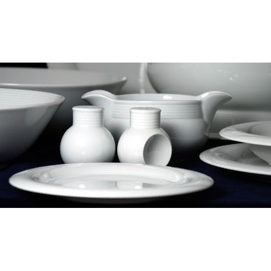 Dining set for 6 persons, Thun 1794 Carlsbad porcelain, Catrin white