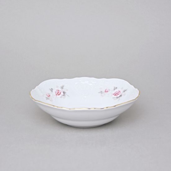 Gold line: Bowl 16 cm, Thun 1794 Carlsbad porcelain, BERNADOTTE roses