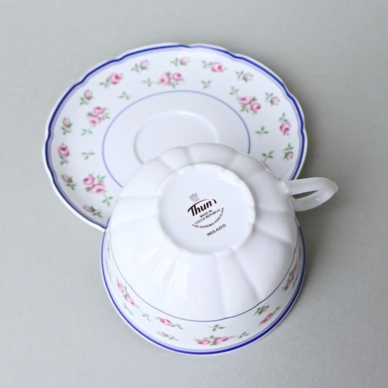 Cup 210 ml low + saucer 150 mm, Thun 1794, karlovarský porcelán, ROSE 80283