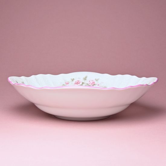 Pink line: Bowl deep 25 cm, Thun 1794 Carlsbad porcelain, BERNADOTTE roses