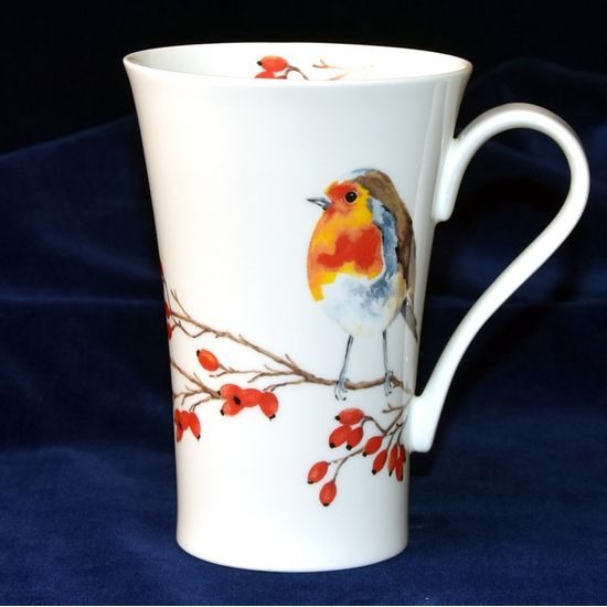 Robin: Latte Mug 0,6 l, English Fine Bone China, Roy Kirkham