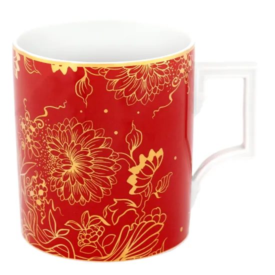 Mug shape Berlin "The Original" 250 ml red-gold, Meissen porcelain