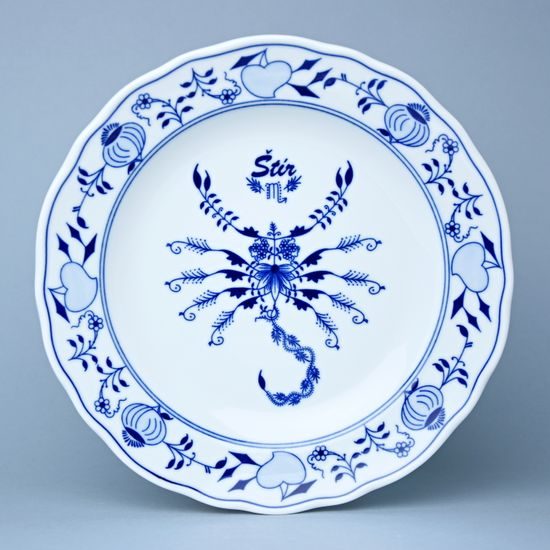 Talíř mělký 24 cm, Štír, (i na zeď), Cibulák, originální z Dubí