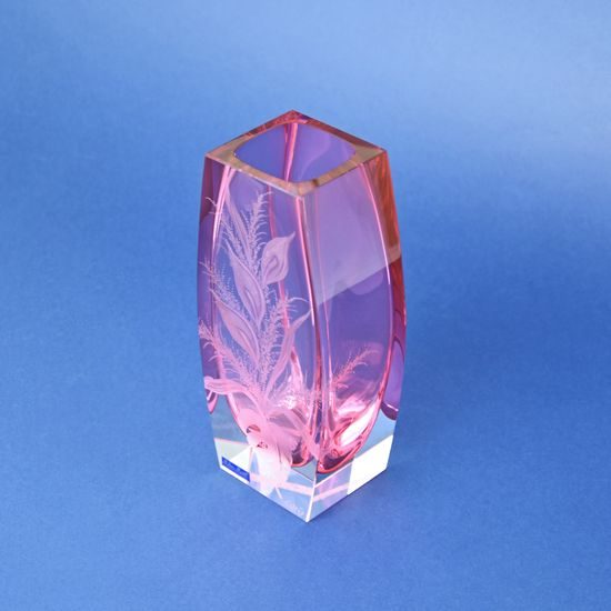 Vase Iveta - Pink inside, Hand-cut Flowers, 18 cm, Milan Mottl