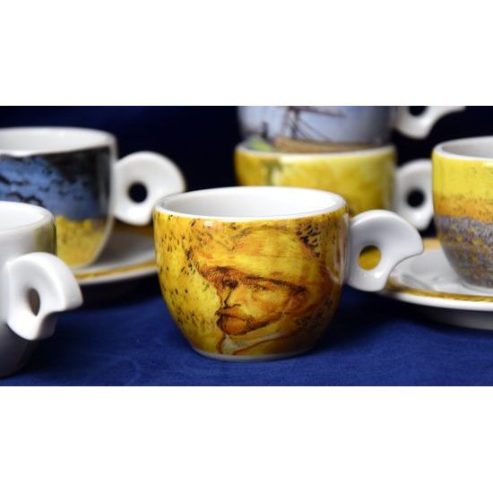 Van Gogh: Šálek 70 ml a podšálek 12,5 cm Dova, náhodný výběr dekoru, Thun 1794, karlovarský porcelán