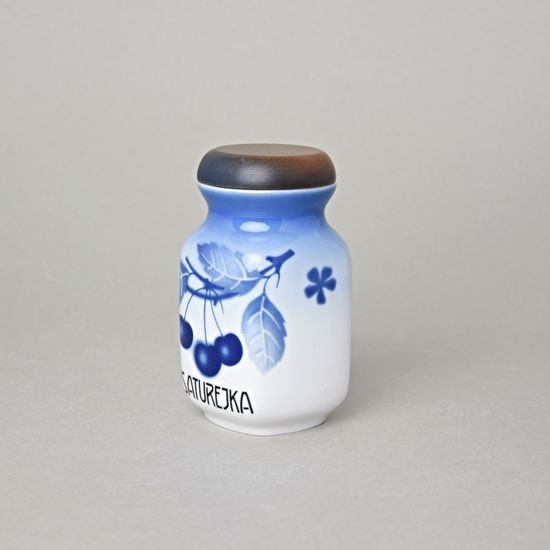 Spice box 0,2 l, Thun 1794 Carlsbad porcelain, BLUE CHERRY