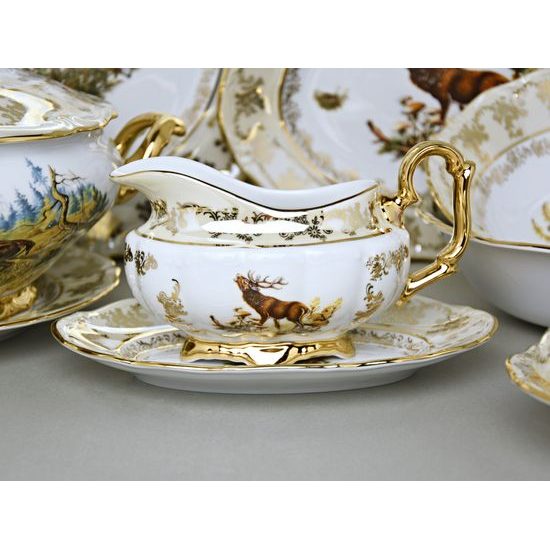 Dining set for 6 pers., Hunting motifs - Beige, Carlsbad