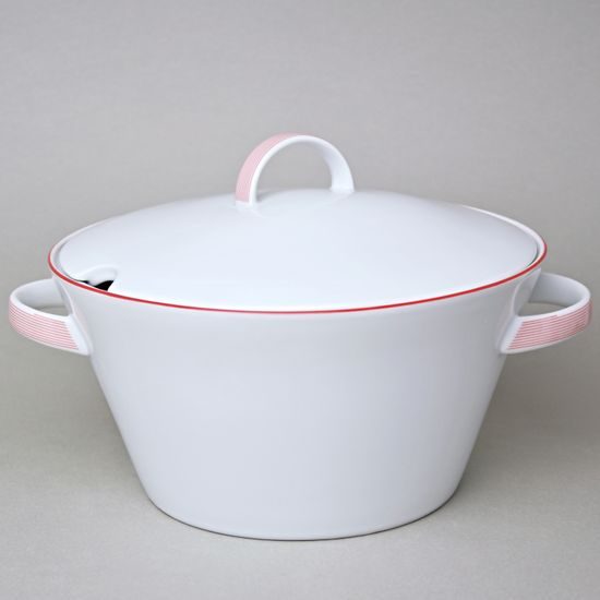Soup tureen 3 l, Thun 1794, karlovarský porcelán, TOM red line