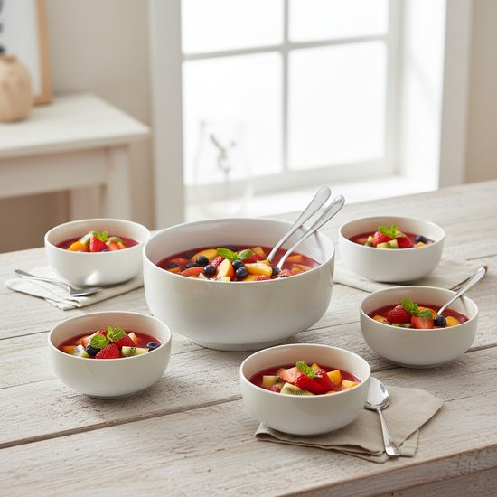 Compot set for 6 pers., Sento AURA home - cream, Seltmann porcelain