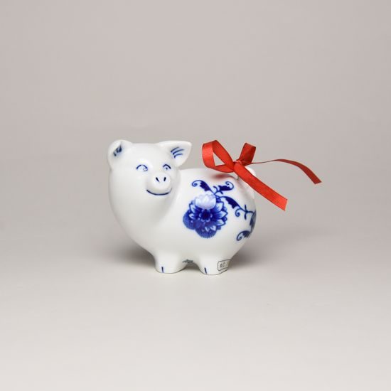 Pig 7,2 x 8,2 cm, Original Blue Onion Pattern