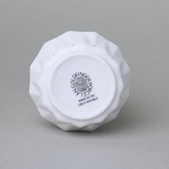 Vase mini Diamond White (shape 2), White + Black Dots, 13 cm, Goldfinger Porcelain