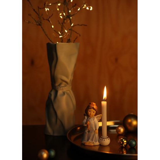 Candle holder Angel - Lovely 8 / 4,5 / 10,5, bisque porcelain, Nina a Marco, Goebel
