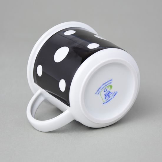Mug Tina midlle 240 ml, White dots on black, Český porcelán a.s.