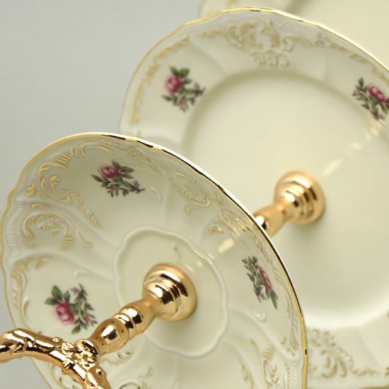 BERNADOTTE zámecká: Etažer 3 díl. 34 cm, Thun 1794, karlovarský porcelán, BERNADOTTE