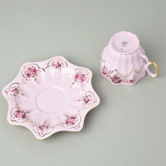 Cup 140 ml and saucer 16 cm, Klára decor no 530, Rose China Chodov