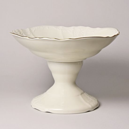 Bowl 25 cm on stand, Thun 1794, BERNADOTTE ivory + gold