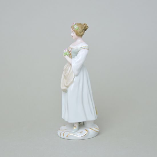 Lady With A Flower, 7 x 8 x 19 cm, Luxor I, Porcelain Figures Duchcov