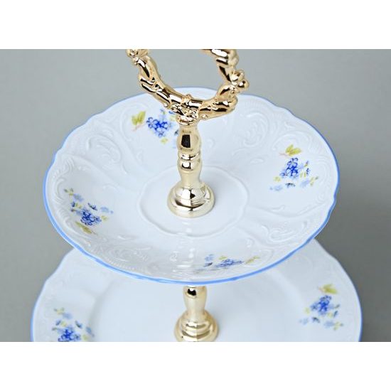 Compartment dish 3 pcs., Thun 1794 Carlsbad porcelain, BERNADOTTE Forget-me-not-flower