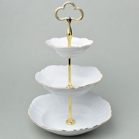 Compartment dish 3 pcs.. 34 cm (bowls), Thun 1794 Carlsbad porcelain, BERNADOTTE gold line