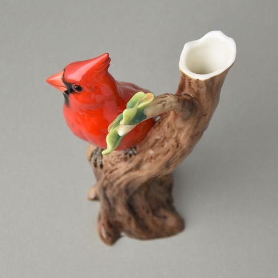 Vase 19 cm, Cardinal bird, FRANZ porcelain