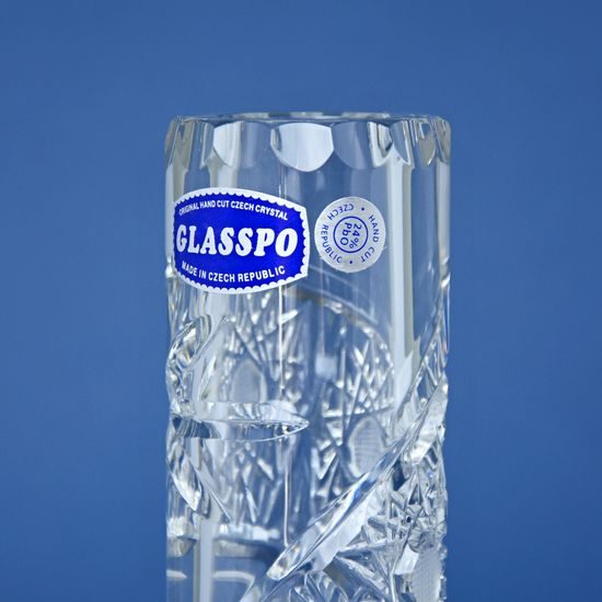 Křišťálová váza válec broušená úzká Kometa, 230 mm, GLASSPO / Crystal Bohemia