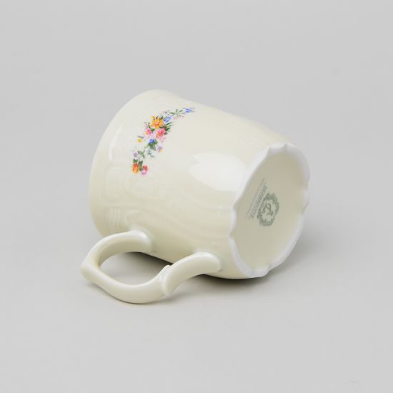 Mug 0,23 l, Thun 1794 Carlsbad porcelain, BERNADOTTE ivory + flowers